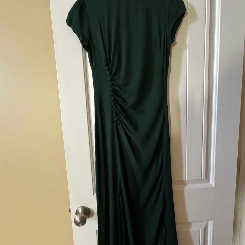 Reformation Forest Green Midi Dress Size 2 - Picture 2 of 7